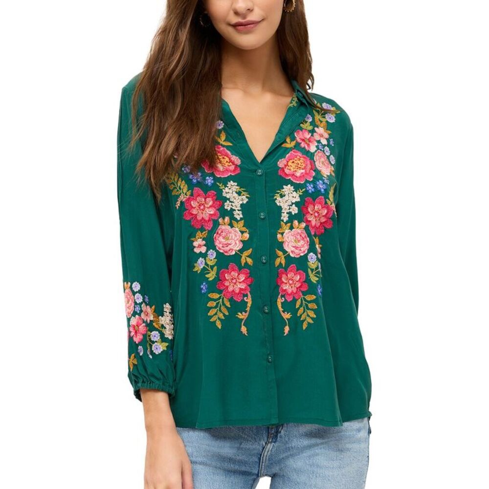 Johnny Was Womens  Seren Silk Top